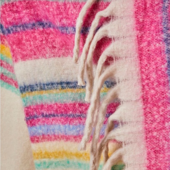 NEW Free People Skye stripe fringe blanket - Picture 2 of 7